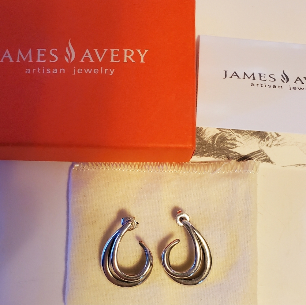 James Avery Retired Double Curl Ear Posts - image 4